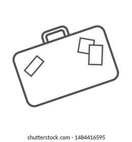 suitcase for things icon. travel, business trip, tourism. flat design, black line isolated on white. vector image