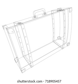 Suitcase three-dimensional image. World Tourism Day