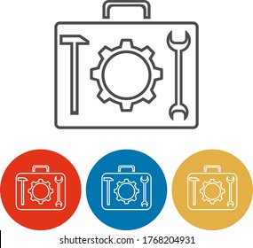 Suitcase for tools. Tool case icon isolated on white background. Vector illustration. Vector.