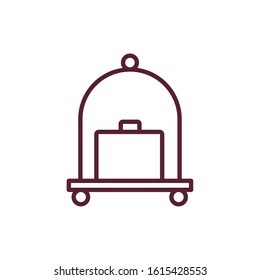 suitcase travel accessory in hotel cart vector illustration design
