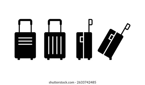 suitcase travel bag icon vector design set collection