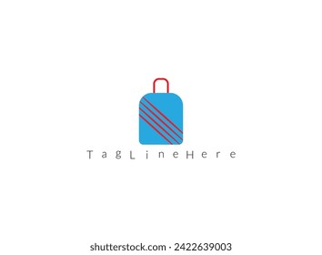 suitcase travel bag logo vector template. logo for travel label, tourism, journey posters, airways identity, and tech transportation.