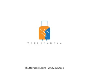 suitcase travel bag logo vector template. logo for travel label, tourism, journey posters, airways identity, and tech transportation.