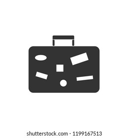 Suitcase, Travel Baggage. Icon Flat