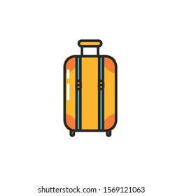 Suitcase Travel Design Element of Isolated Modern Icon with Various Colored Symbol on White Background Style