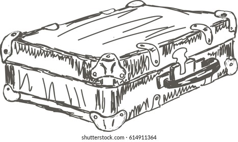 Suitcase Travel. Doodle style. Vector. Sketch