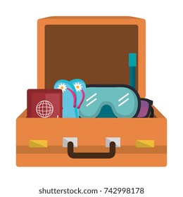 suitcase travel with elements