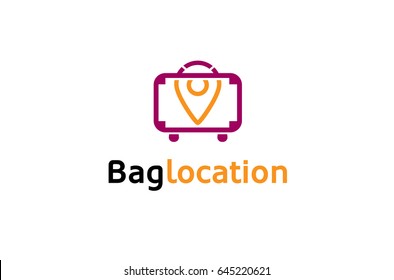 Suitcase Travel Finder symbol Creative Logo Design Illustration