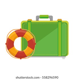 suitcase travel with float isolated icon