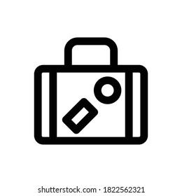 suitcase (Travel) icon outline vector. isolated on white background