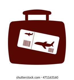suitcase travel isolated icon vector illustration design