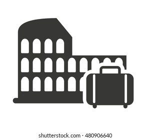 suitcase travel isolated icon vector illustration design