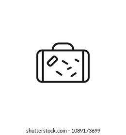 suitcase for travel line icon