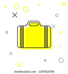 Suitcase for travel line icon isolated on white background. Traveling baggage sign. Travel luggage icon. Vector Illustration