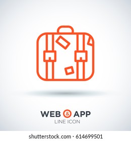 Suitcase travel line vector icon