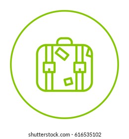 Suitcase travel line vector icon