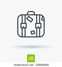 Suitcase travel line vector icon