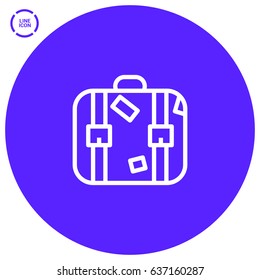 Suitcase travel line vector icon