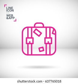 Suitcase travel line vector icon