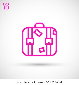 Suitcase travel line vector icon