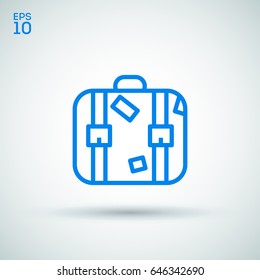 Suitcase travel line vector icon