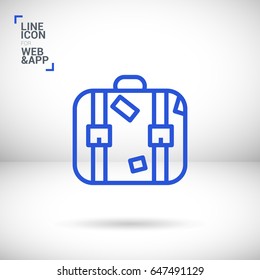 Suitcase travel line vector icon