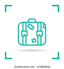 Suitcase travel line vector icon