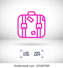 Suitcase travel line vector icon