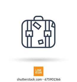 Suitcase travel line vector icon