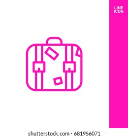 Suitcase travel line vector icon