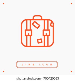 Suitcase travel line vector icon