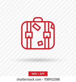 Suitcase travel line vector icon