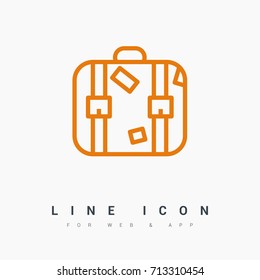 Suitcase travel line vector icon