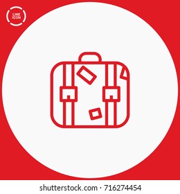 Suitcase travel line vector icon