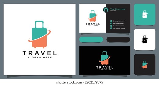 suitcase travel logo vector design