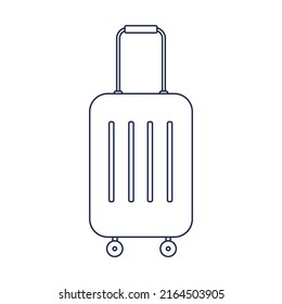 Suitcase, travel luggage in line style