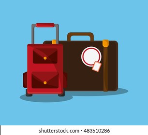 suitcase and travel related icons 