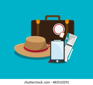 suitcase and travel related icons 