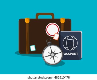 suitcase and travel related icons 