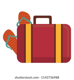 suitcase travel with sandals