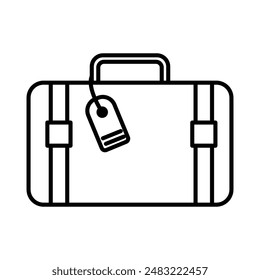 Suitcase travel tag icon logo sign vector outline