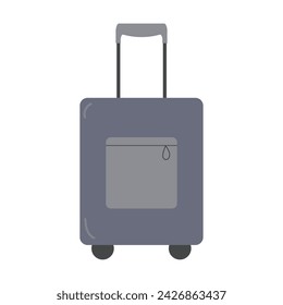 Suitcase for travel. Vector flat design.