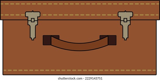Suitcase for travel in vector graphics