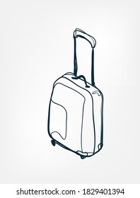 suitcase travel vector single one line isolated design element