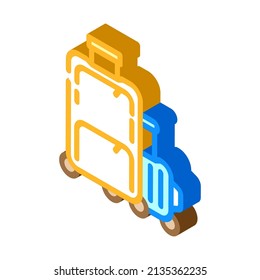 suitcase traveler baggage isometric icon vector. suitcase traveler baggage sign. isolated symbol illustration