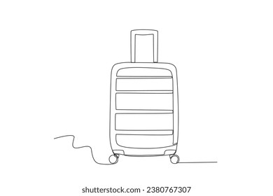 A suitcase for traveling. Baggage one-line drawing