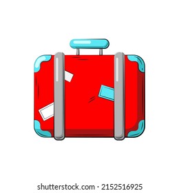 A suitcase for traveling. Vector illustration. White background.