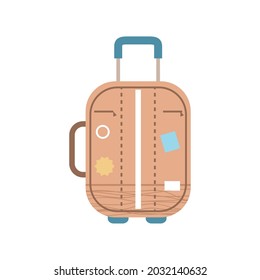 suitcase for trip with stickers icon