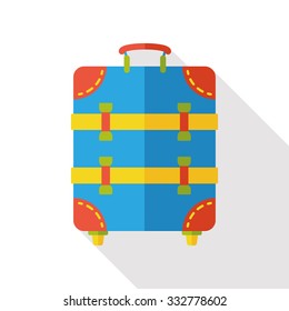 suitcase trolley flat icon