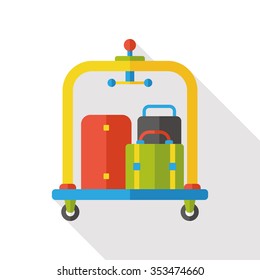 suitcase trolley flat icon